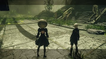Nier: Automata Route A - The Forest Kingdom: 2b & 9S Meet Emil (Mask) "This Thing