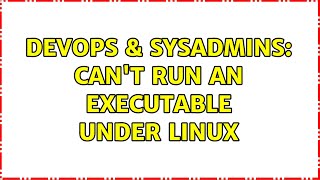 DevOps & SysAdmins: Can't run an executable under Linux (4 Solutions!!)