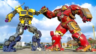 Transformers One (New Movie)  Iron Man vs Optimus Prime Fight Scene | Paramount Pictures [HD]