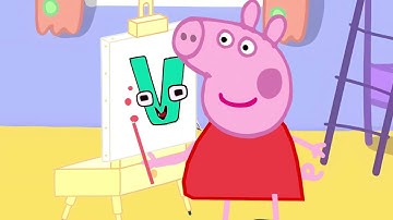 Learn to Draw and Color alphabet lore letter "V" with Colorful Pencils | Peppa Pig Drawing