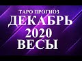 ВЕСЫ.  ТАРО  прогноз. ДЕКАБРЬ 2020. Новогодний сюрприз. События.  Что будет?  Онлайн гадания.