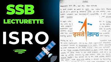 SSB Lecturette : ISRO (with PDF Notes)