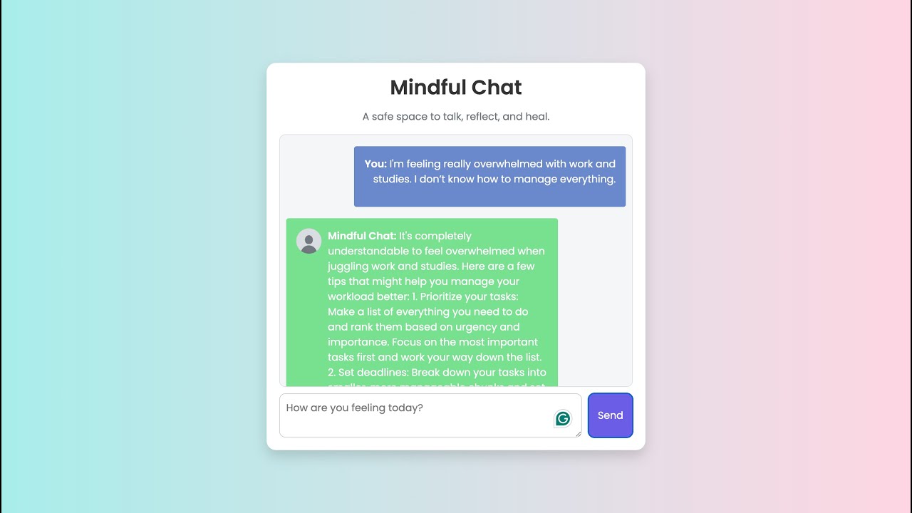 Mindful Chat Demo - YouTube