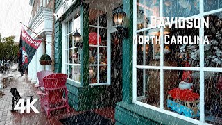 Walking in Rain (ASMR) at Davidson, North Carolina | Davidson College | Walking Tour | 4K