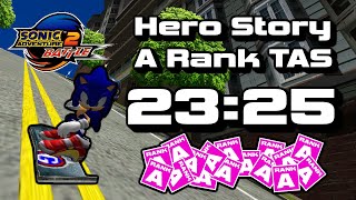 [TAS] Sonic Adventure 2 'Hero Story ARanks' in 23:25