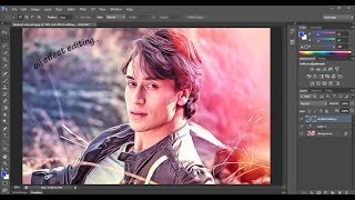 Editing Tiger Shroff image (oil paint effect) by Anshul Singh.