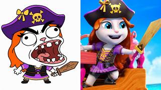 Talking Tom Funny Cartoon Drawing Meme । Talking Tom Drawing Meme (Megamix Part-3)