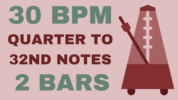 Metronome Click Track - 2 Bars Quarter to 32nd Notes 30 bpm - Smartronome