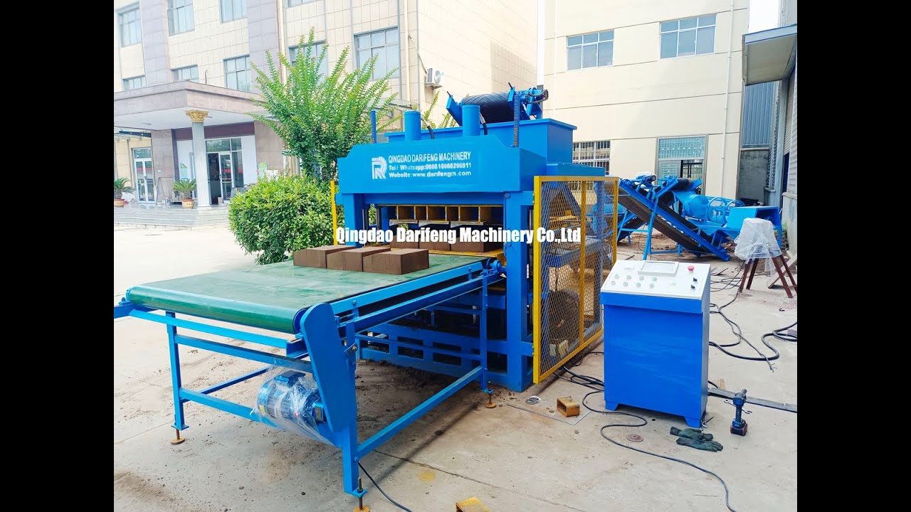 DF7 10 brick making machine for making curbstone - YouTube