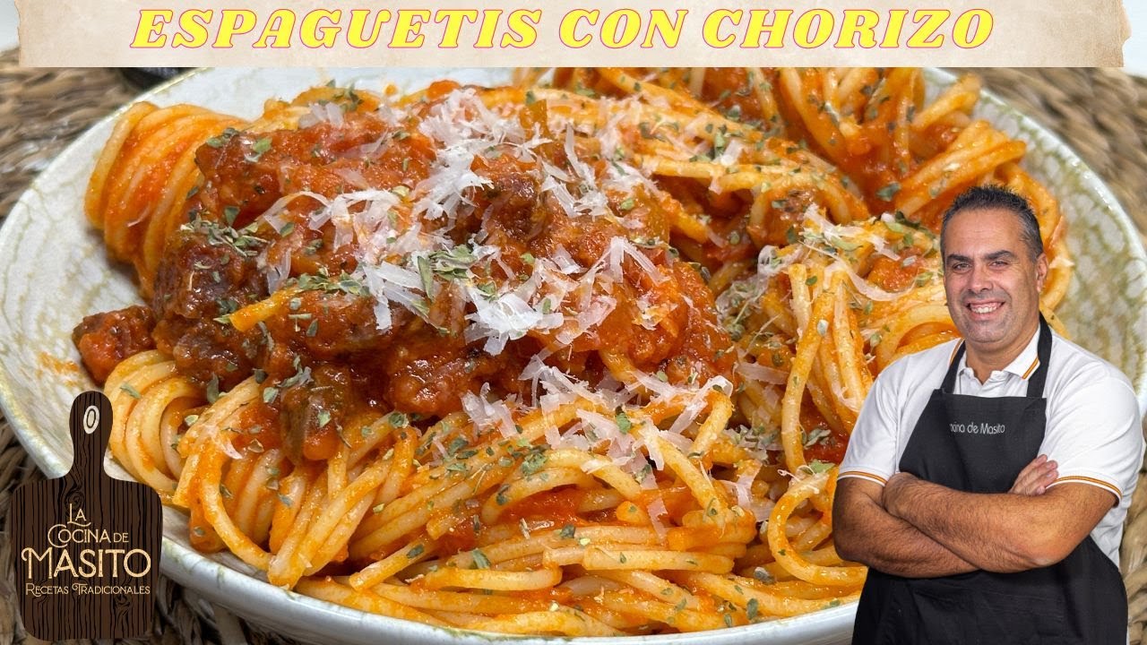 Espaguetis con chorizo RECETA FACIL