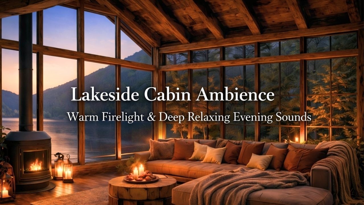Peaceful Cabin Evening by the Lake | Instant Calm & Cozy Atmosphere