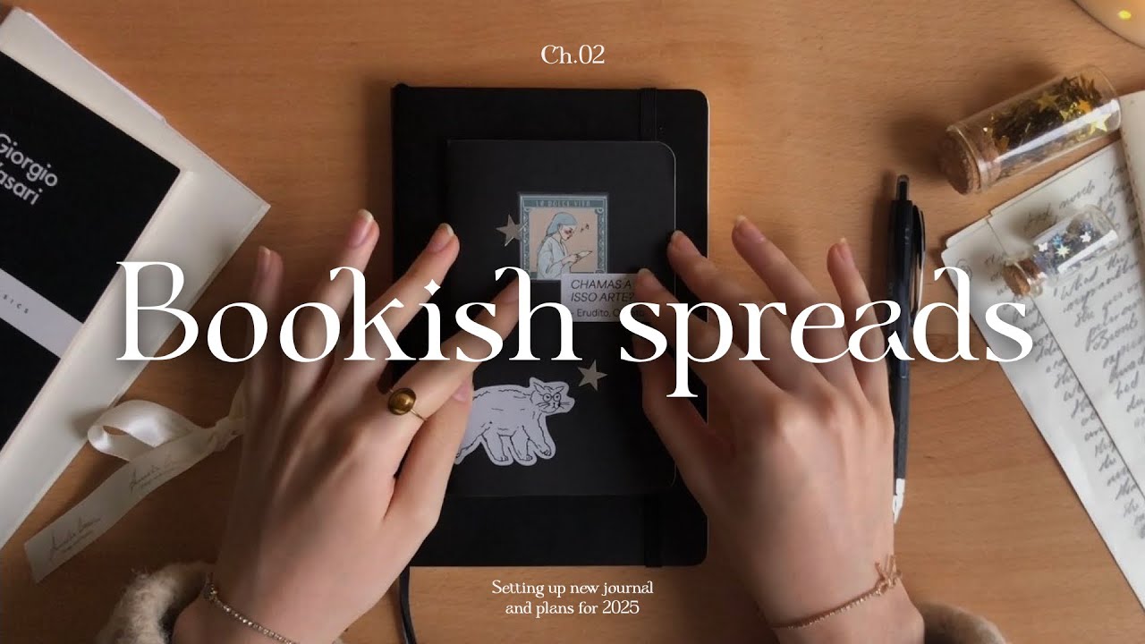 [ Ch.03 ] Bookish Spreads and setting up new journal // plans for 2025 ‧˚ ⋅
