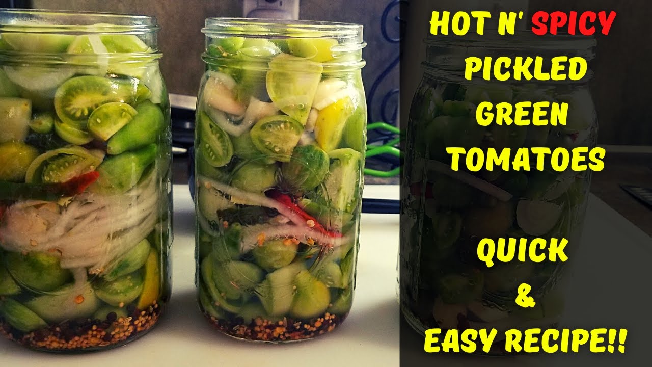 BEST Quick Pickled Green Tomatoes Recipe {VIDEO} - Key To My Lime