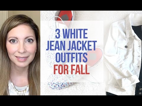 outfits with a white jean jacket