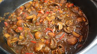 How To Make Brow Stewed Mushrooms | Best Ever Mushrooms Recipe | Vegan Food