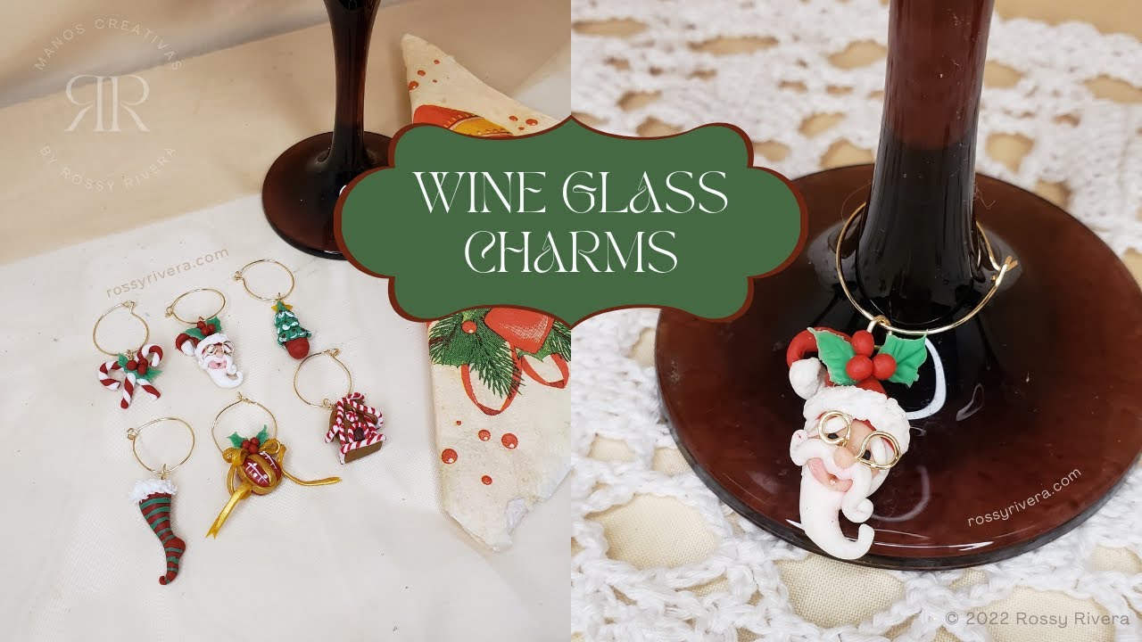 Christmas Clay Wine Charms