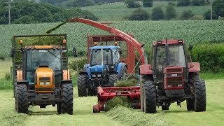 Cumbrian Silage - Lifting Grass with Reco Mengele & Case 1455, Renault & Ford NH 7840 - Silage 2019