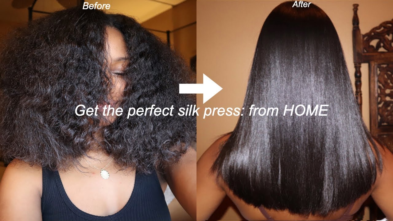 HOW TO SILK PRESS YOUR NATURAL HAIR AT HOME FROM CURLY TO BONE 