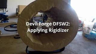 Applying the wool rigidizer to the Devil Forge