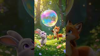 🫧 Tiny Forest Friends: The Magic Bubble! ✨🦊🐰 #Shorts