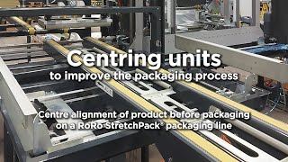 Different centering units to improve the packaging process