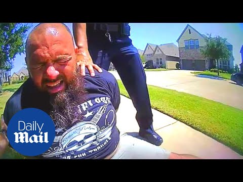 Shocking moment police pepper spray and arrest dad for FILMING his son's arrest