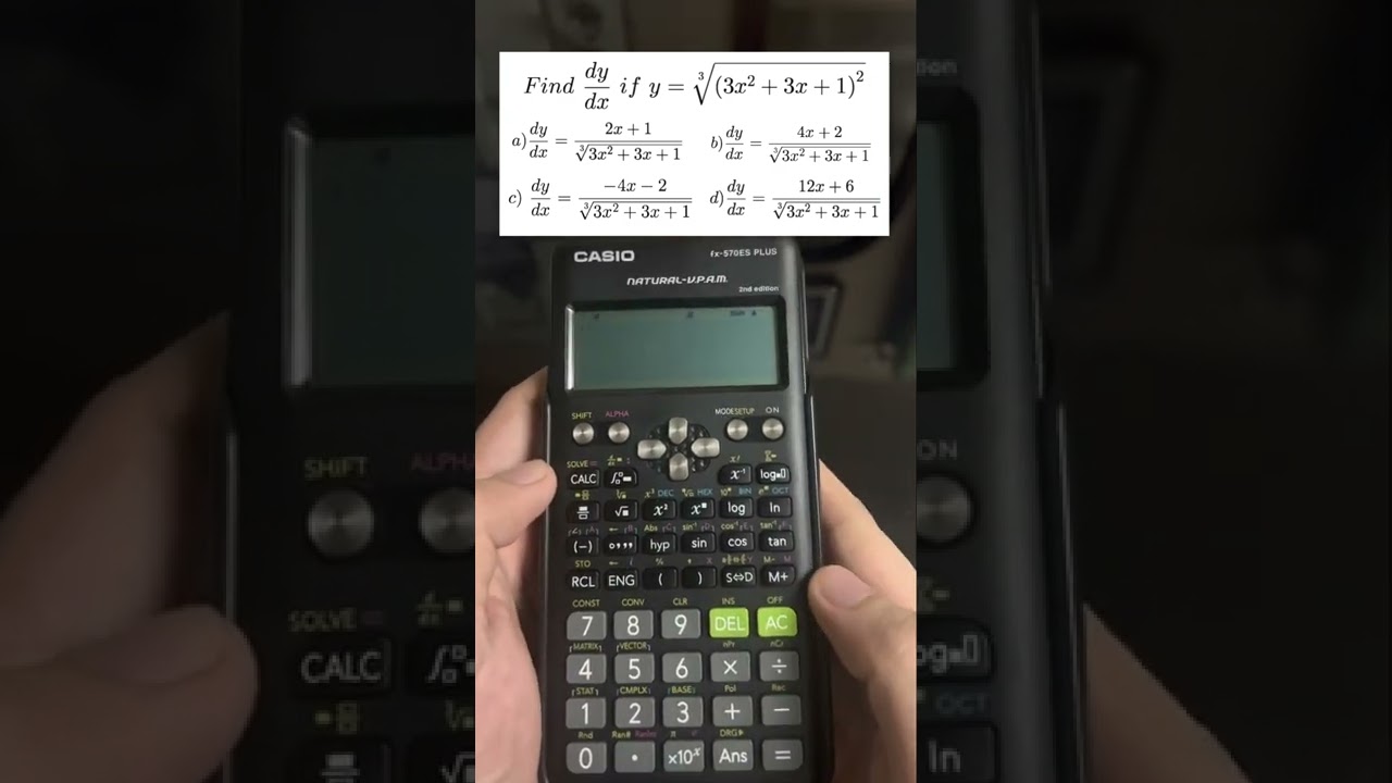 Calculator Techniques for First Derivatives Using Casio fx- 570 ES Plus  (Tagalog/Filipino Math) 