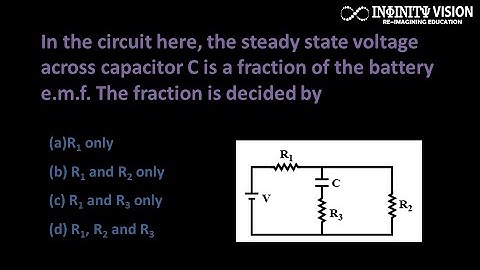 In the circuit here, the steady state voltage across capacitor C is a fraction of the battery