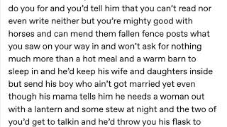 Longing to be a gay cowboy, a Tumblr dramatic reading