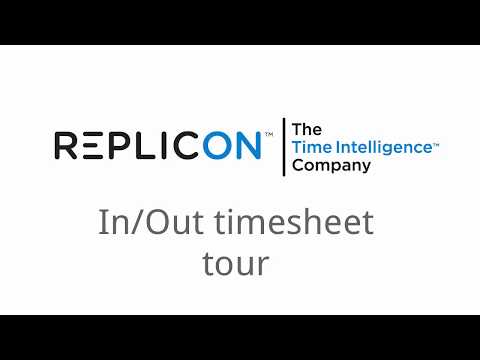 The Timesheet Tour - In/Out Format | Replicon