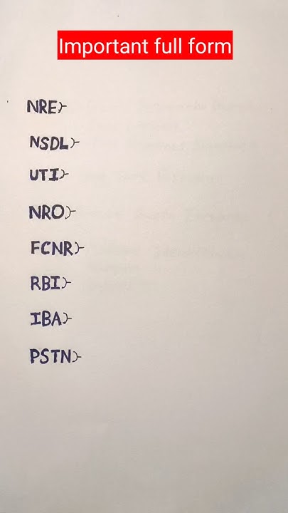 rbi-iba-nro-nre-fcnr-uti-nsdl-important-full-form-shorts-shortsfeed