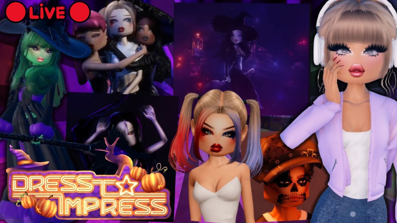 🔴LIVE - PLAYING THE NEW DRESS TO IMPRESS HALLOWEEN UPDATE!!!💗 || Roblox ...