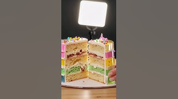 ASMR Slicing Birthday Cake | Hyper Realistic Glass Look