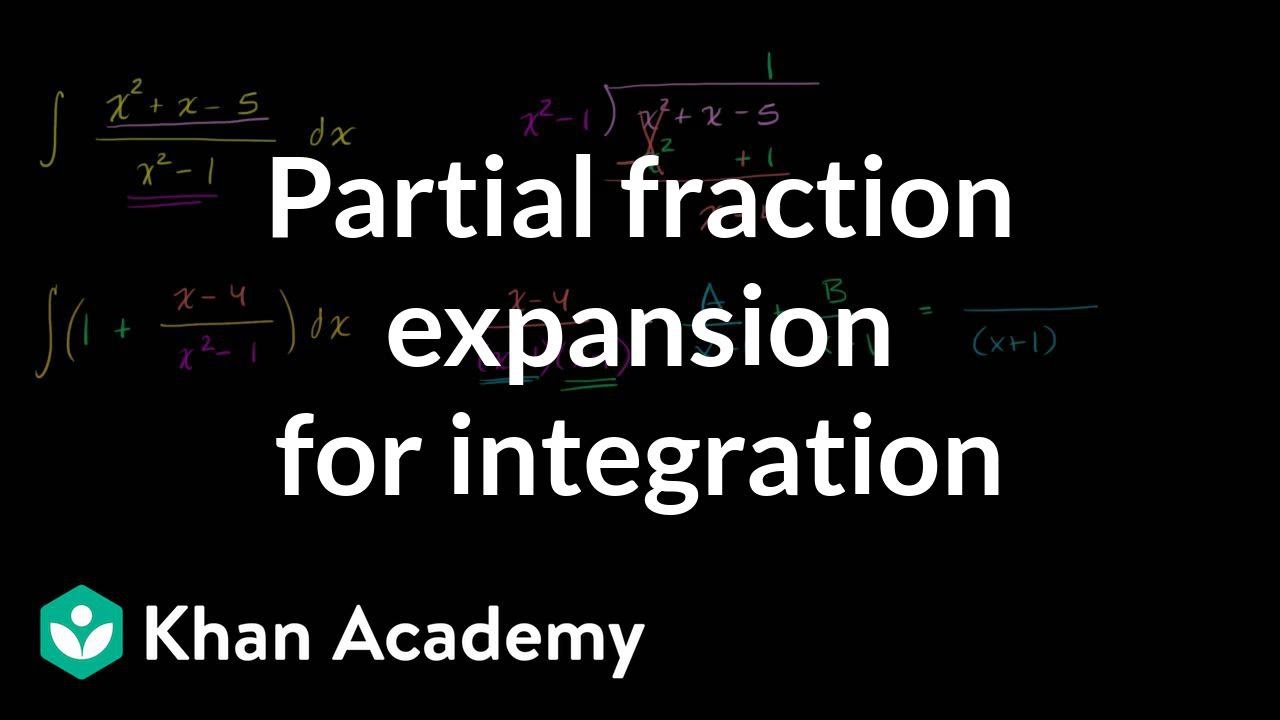 Partial fraction expansion to evaluate integral | AP Calculus BC | Khan Academy