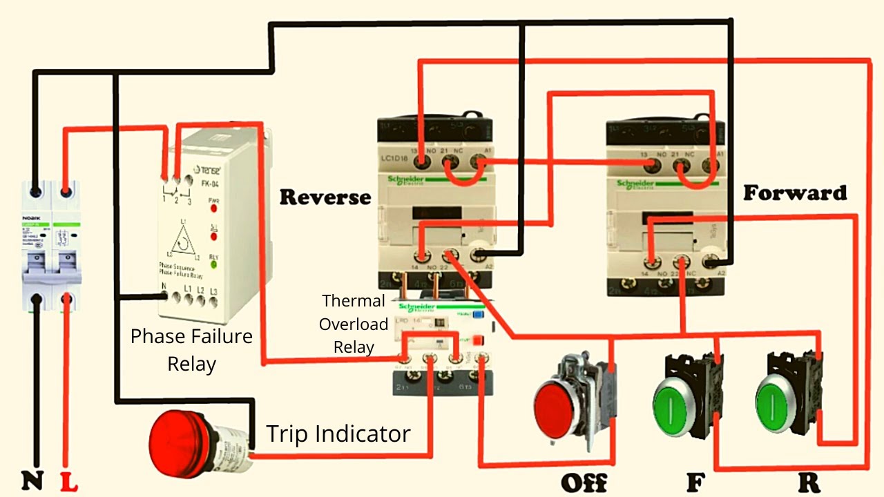 reverse forward motor control circuit diagram🔥 - YouTube