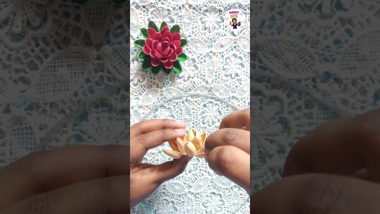 Diy Lotus flower with pista shells 