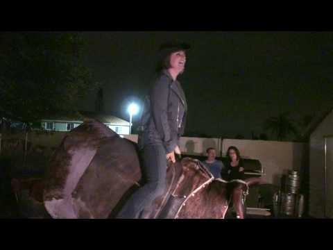 JOELLE RIDES THE BULL AT CUTLER BAY SPORTS BAR