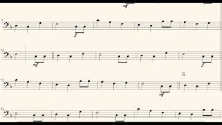 Happy Birthday accompaniment for Trombone/ Cello/ Bassoon (C) Do M