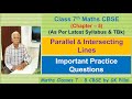 Class 7 CBSE/Parallel &amp; Intersecting Lines/Important Practice Qns/Maths Classes By GK Pillai
