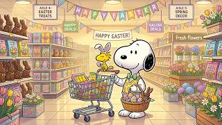 Snoopy's Cozy Easter Shopping 🛒🥚 Soft Spring Jazz for Chill Days 🎶 Study & Rest screenshot 1