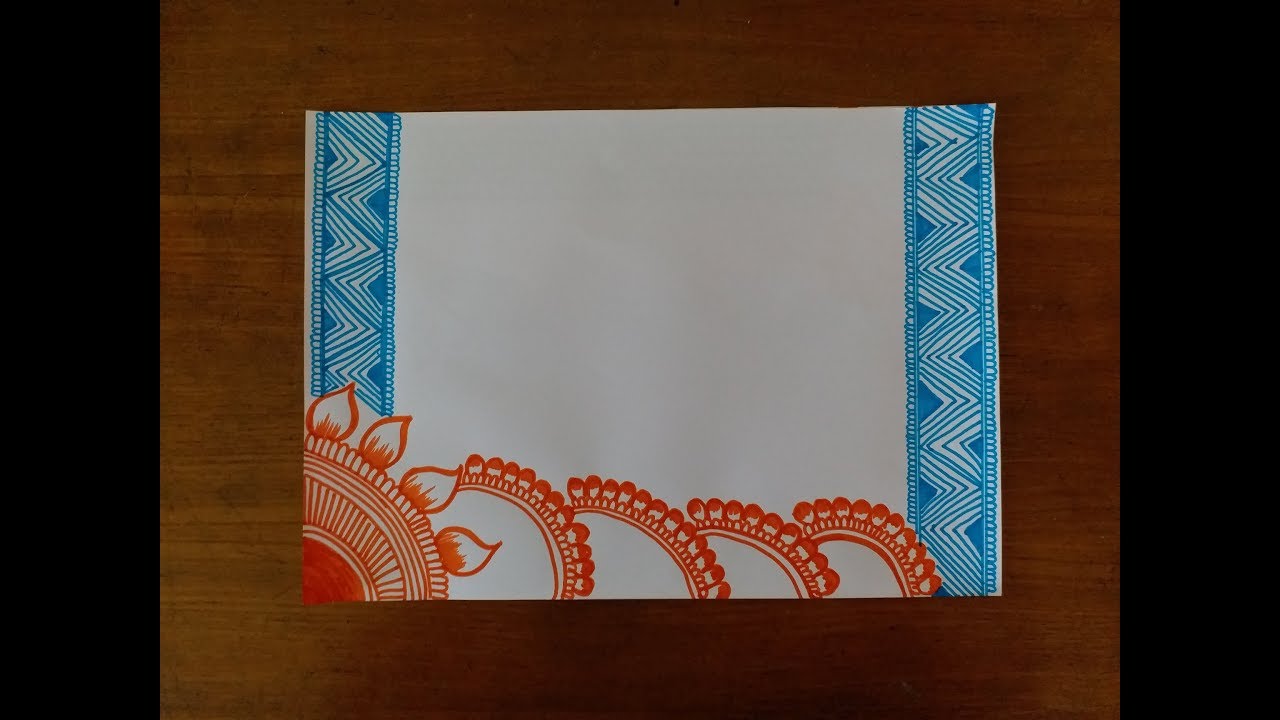 DIY || Simple, Easy & Decorative Border Design For Project File || Back To  School《#308》 - … | Border design, Colorful borders design, Bullet journal  lettering ideas