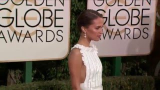 Alicia Vikander Golden Globe Awards Fashion Arrivals (2016) | ScreenSlam
