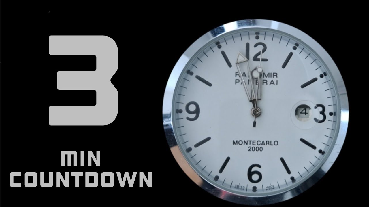 3 Minute Countdown Timer, Real watch, Alarm clock, Pomodoro Timer - YouTube