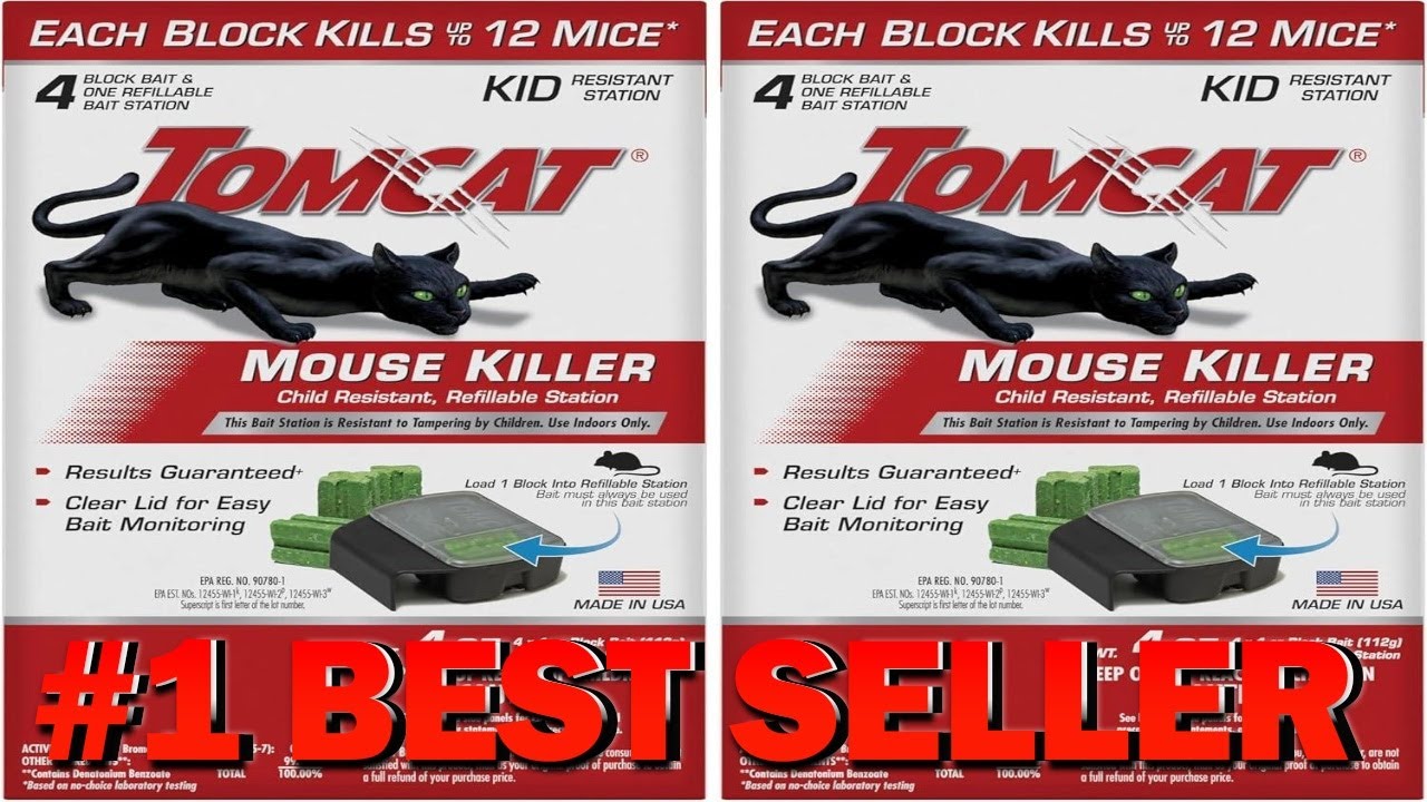 Уничтожитель мышей Tomcat Mouse Killer, защищенный от детей, многоразовая станция с прозрачной кр...