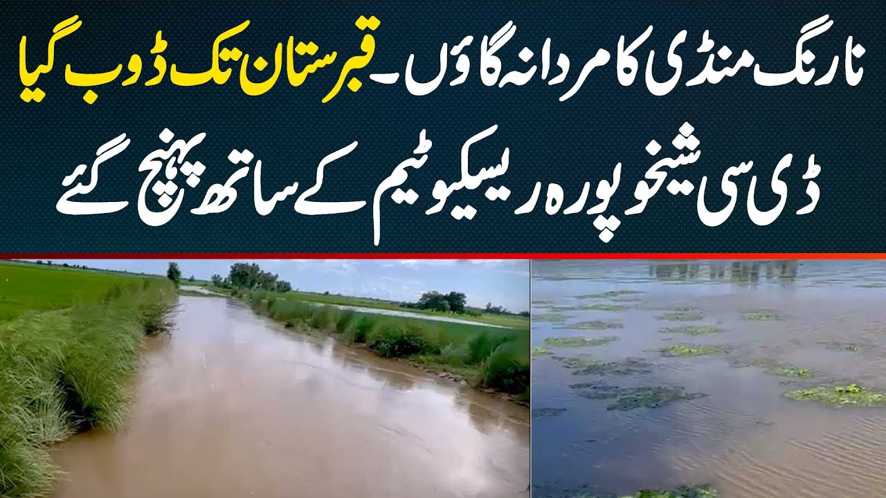 DC Sheikhupura Reaches Narang Mandi Village Submerged In Flood Where Graves Are Under Water