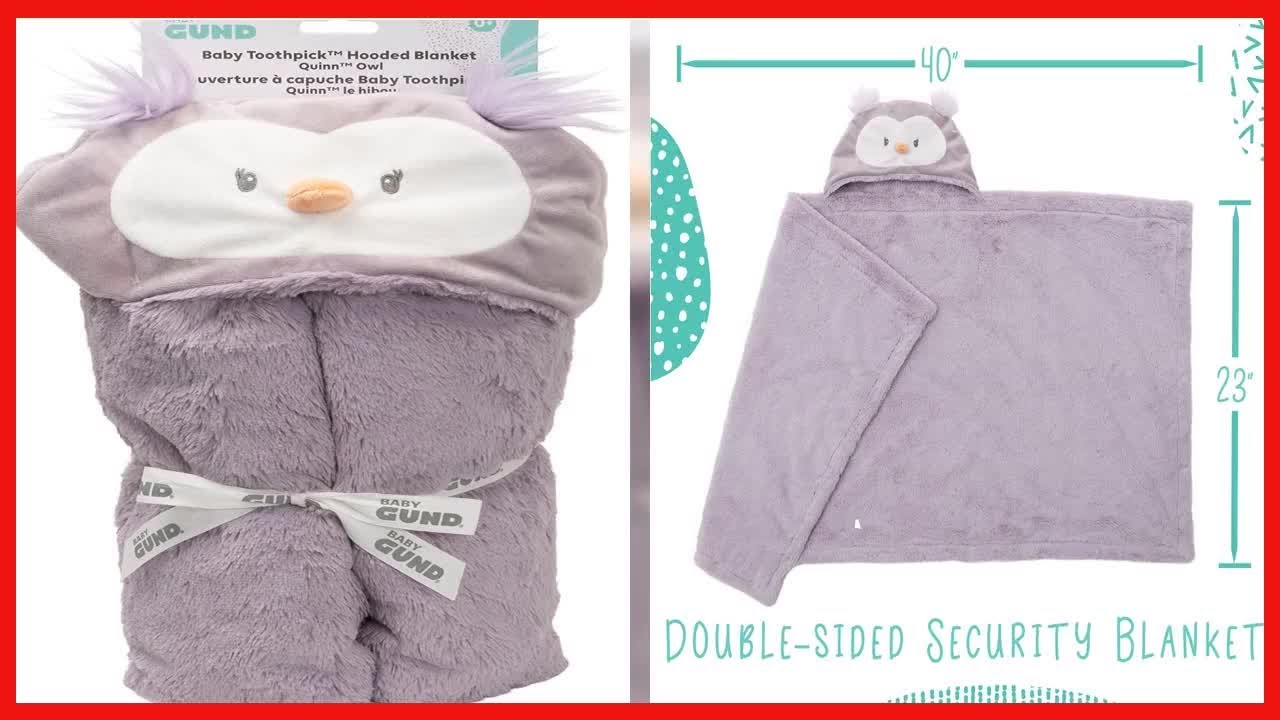Great product -  Baby GUND Lil’ Luvs Hooded Blanket, Quinn Owl, Ultra Soft Plush Security Blanket fo