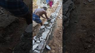 Natural Stone foundation basement construction process ✅ #shorts