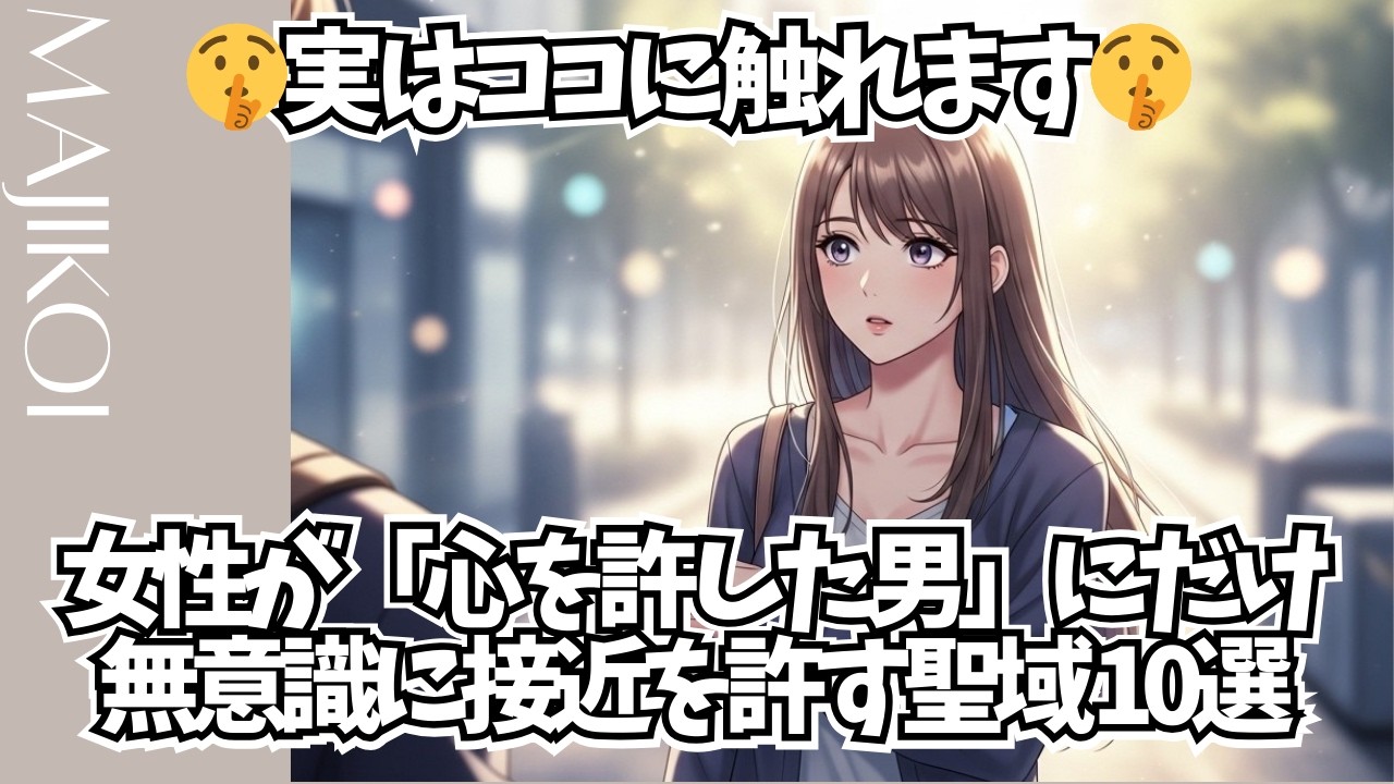 🤫実はココに触れます🤫 女性が「心を許した男」にだけ、無意識に接近を許す聖域 10選