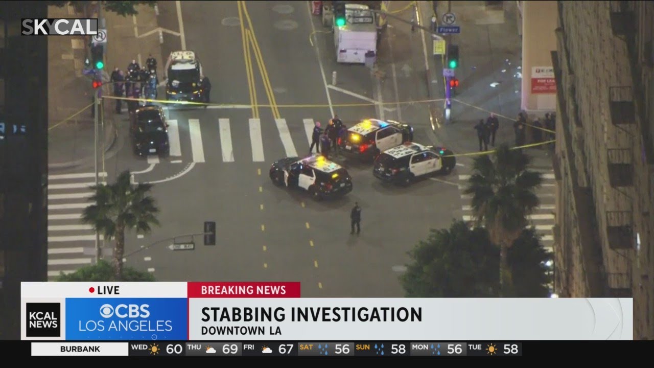 Stabbing investigation underway in Downtown Los Angeles - YouTube