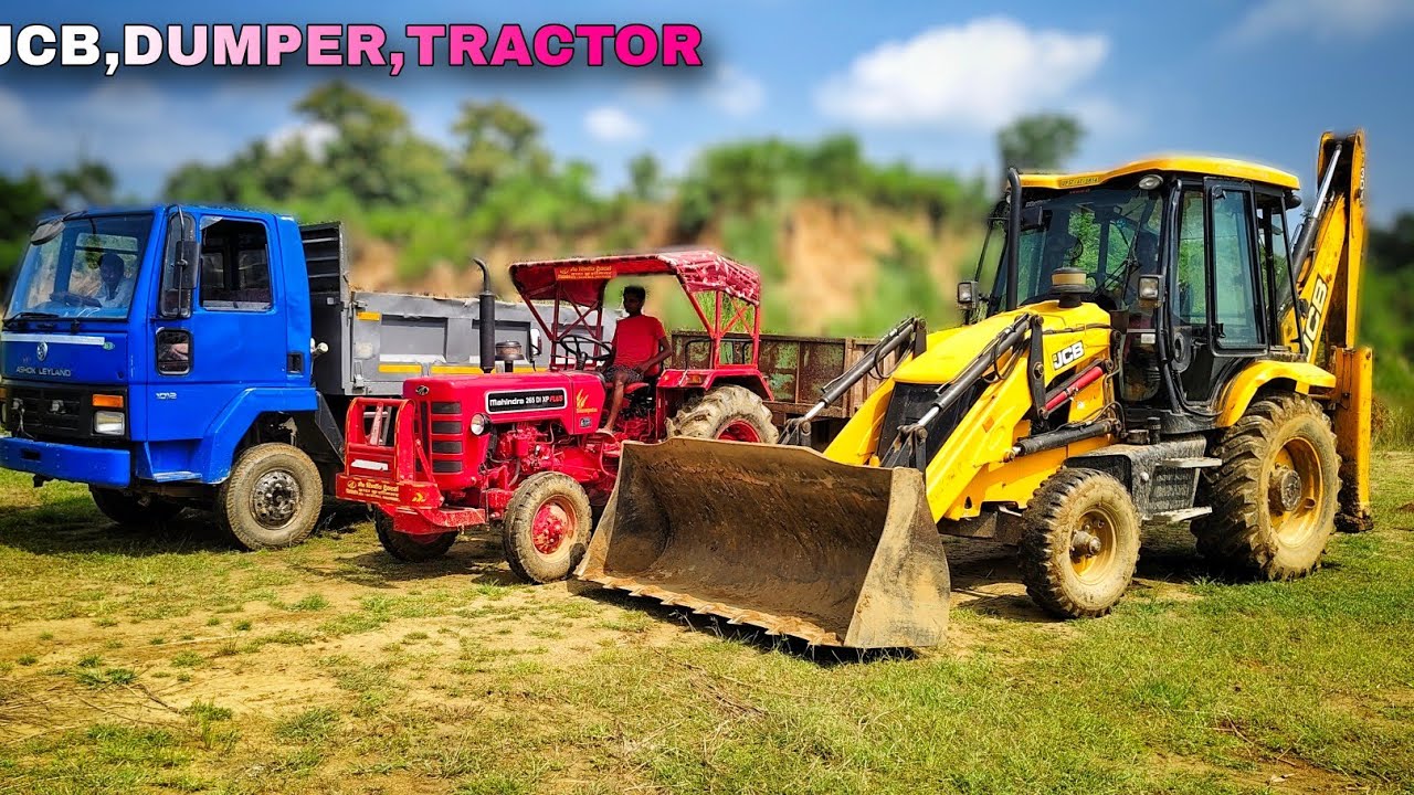 JCB 3dx export driver loading mud || Ashoka Leyland dumfar and mahindra 265 d I xp plus ||